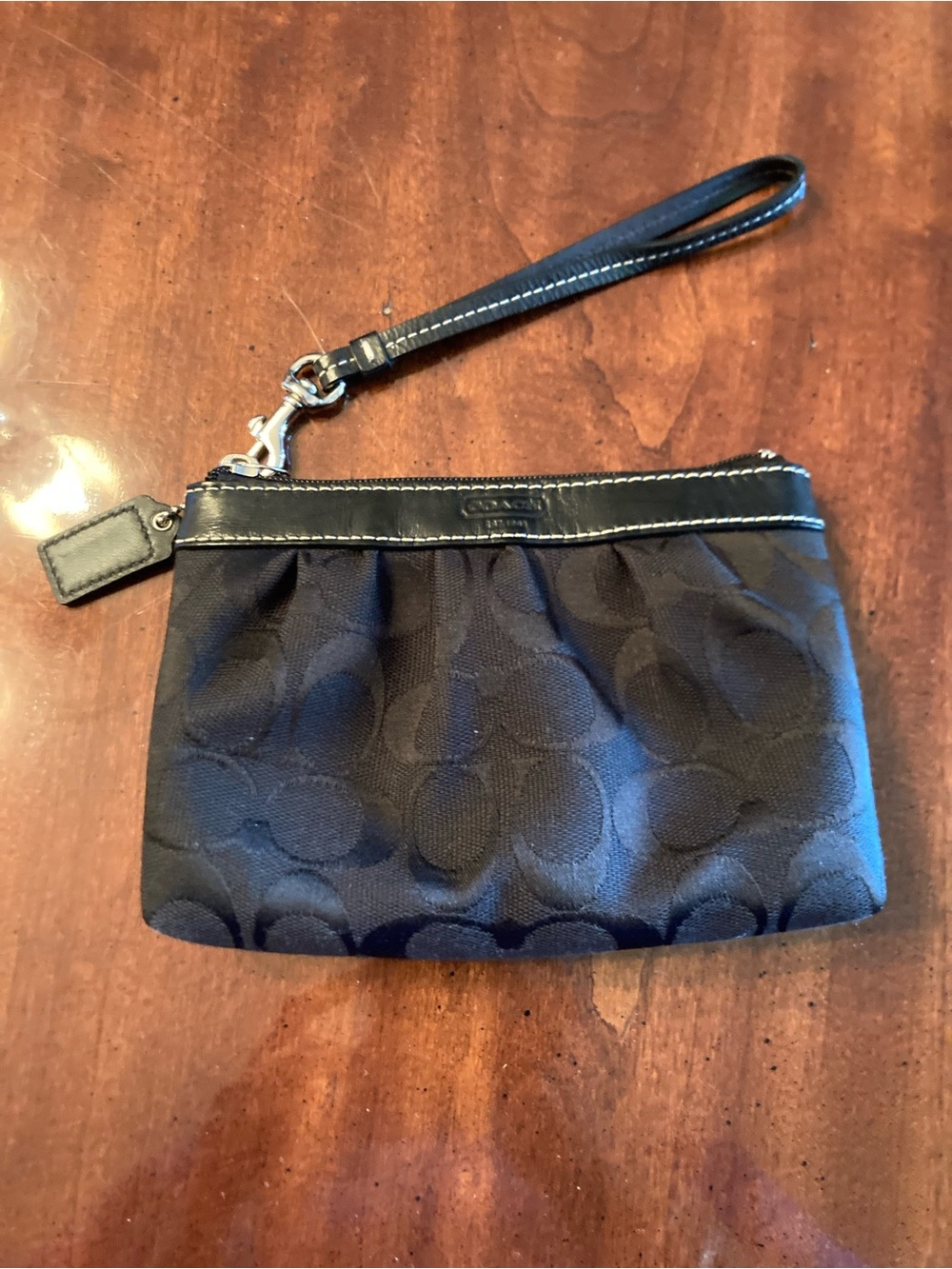 Coach Black Signature Wristlet